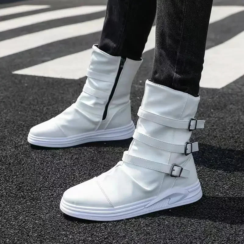 AXEL™ | LEATHER BOOTS WITH ZIPPER AND METAL BUCKLE