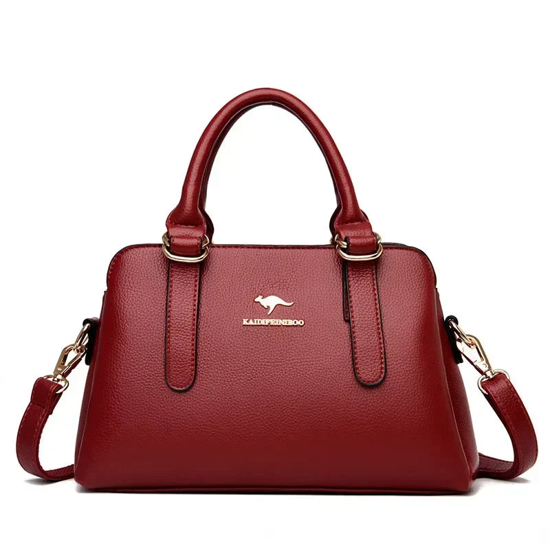 maria™ – burgundy handbag with double handles