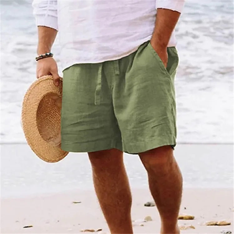 BEACHSIDE Summer Linen Men's Lightweight Fitness Shorts
