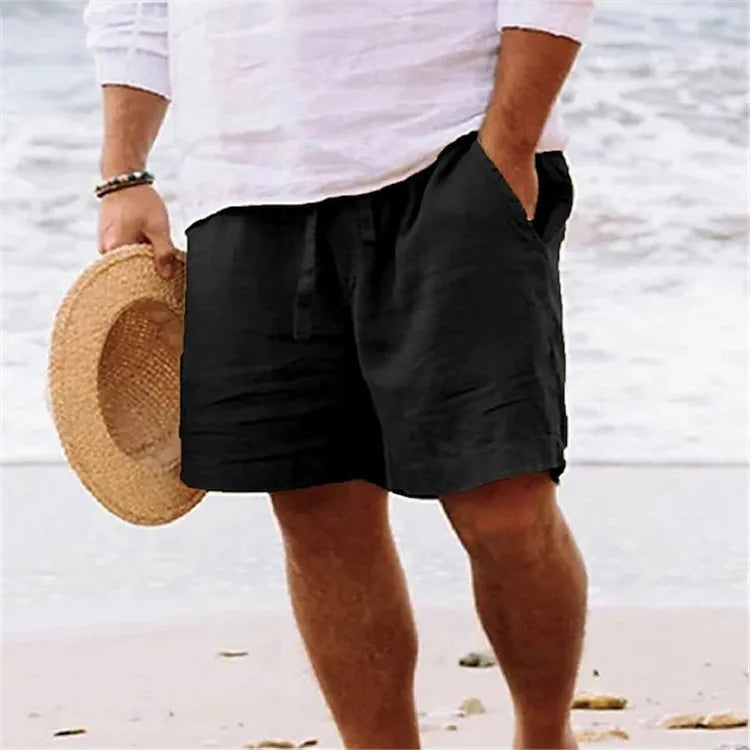 BEACHSIDE Summer Linen Men's Lightweight Fitness Shorts