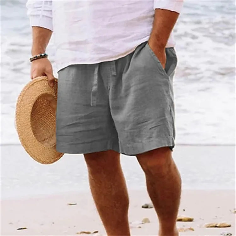 BEACHSIDE Summer Linen Men's Lightweight Fitness Shorts