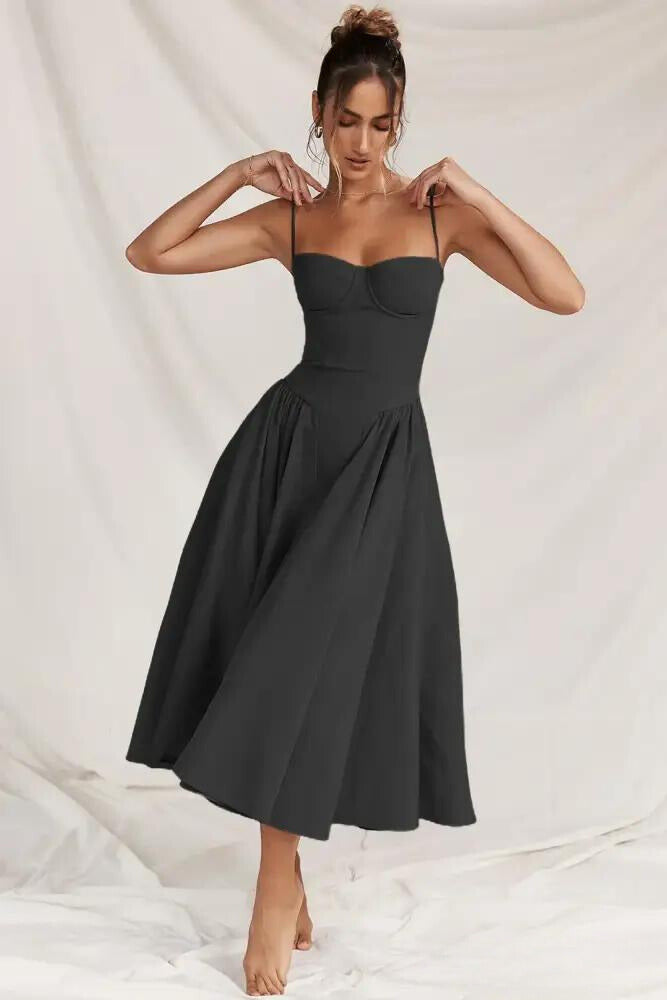 Omnia™ | Sleeveless Midi Dress with Corset Fit