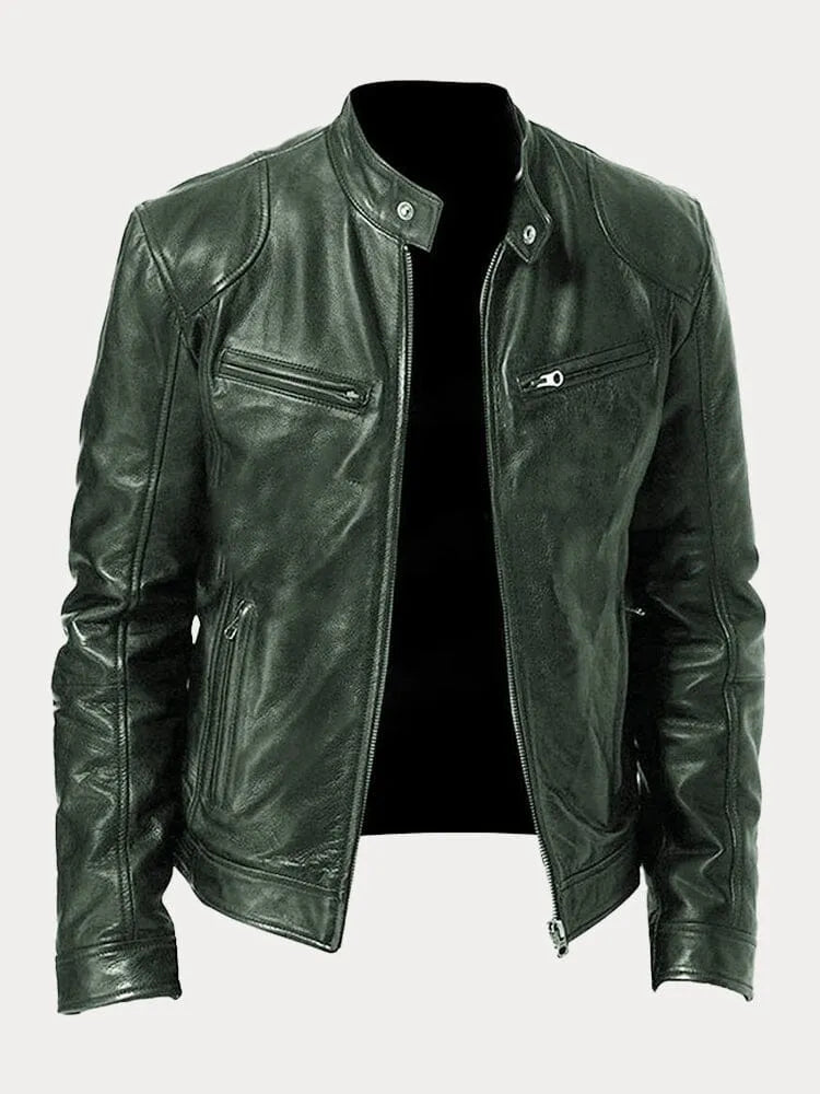 Victor™ Casual Leather Jacket: Timeless Design and Comfort
