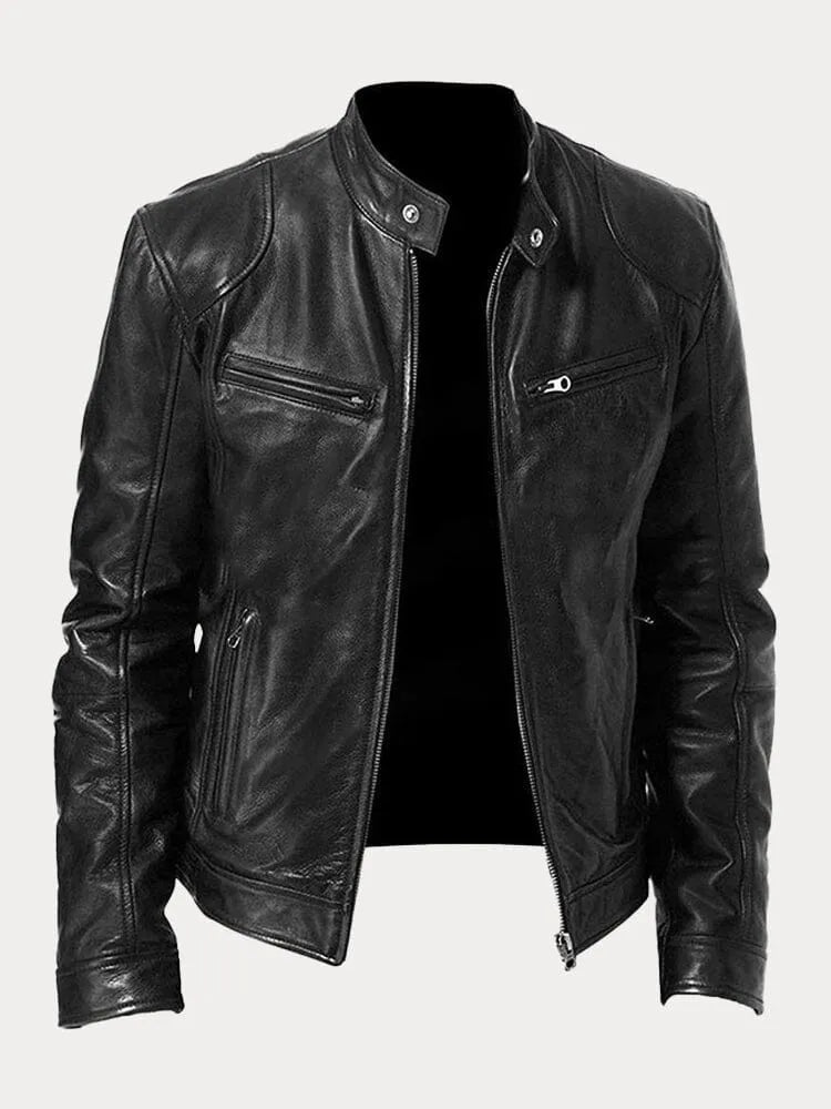 Victor™ Casual Leather Jacket: Timeless Design and Comfort