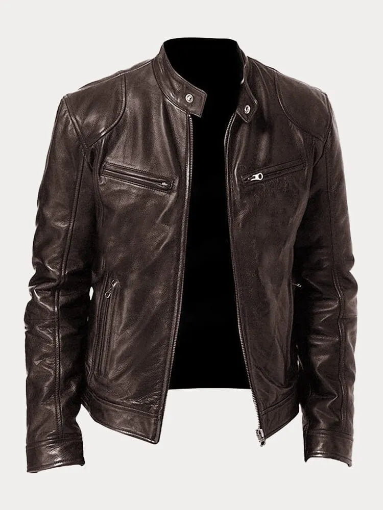 Victor | Casual Leather Jacket: Timeless Design and Comfort