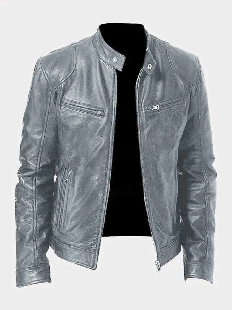 Victor™ Casual Leather Jacket: Timeless Design and Comfort
