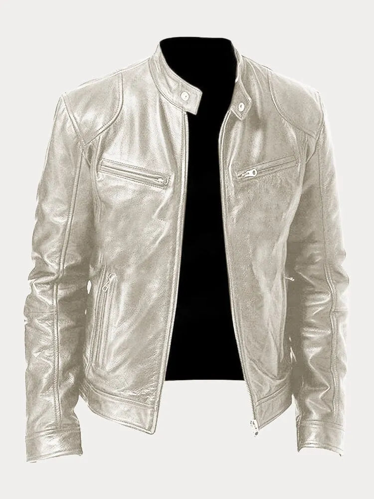 Victor™ Casual Leather Jacket: Timeless Design and Comfort