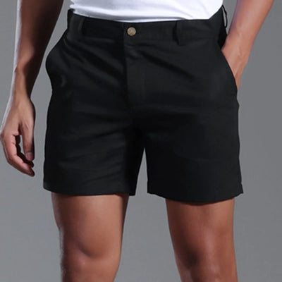 BEACHSIDE LINEN SHORTS – SLIM FIT WITH BUTTON DETAIL