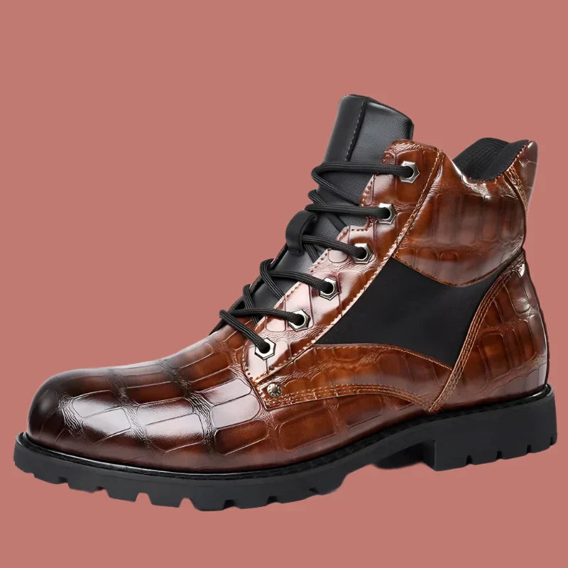 Rendell | Leather Croco Boots