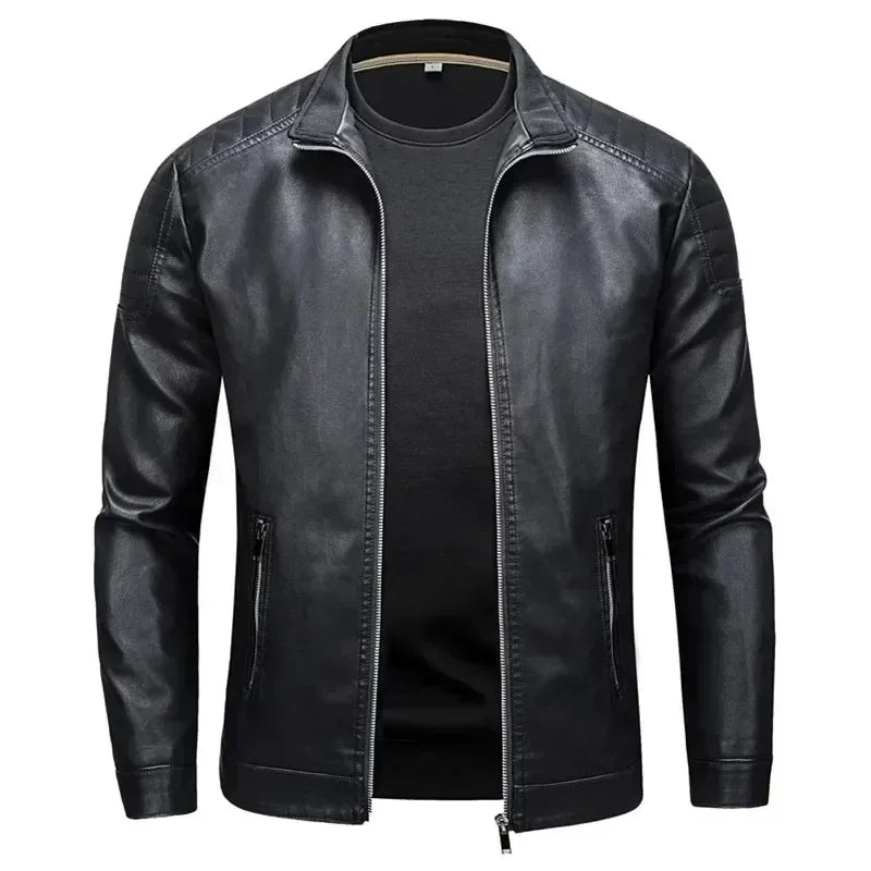Nero™ Classic – Black PU Leather Jacket with Timeless Cut