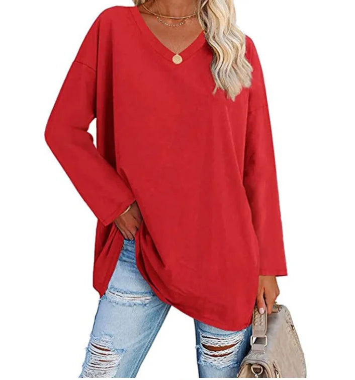 Oversized V-Neck Long Sleeve Sweater | Olsen & Olsen™