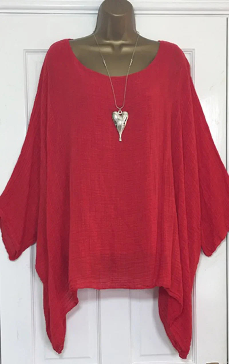 Oversized Bohemian Blouse with Batwing Sleeves | Olsen & Olsen™