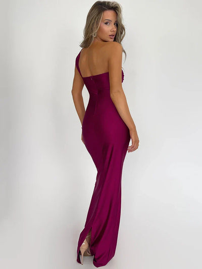 Rosea One-Shoulder Strapless Bodycon Maxi Dress