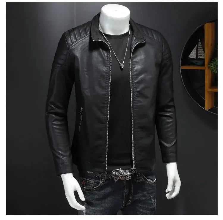Filipe™ Structure – Leather Jacket with Defined Collar and Clean Lines