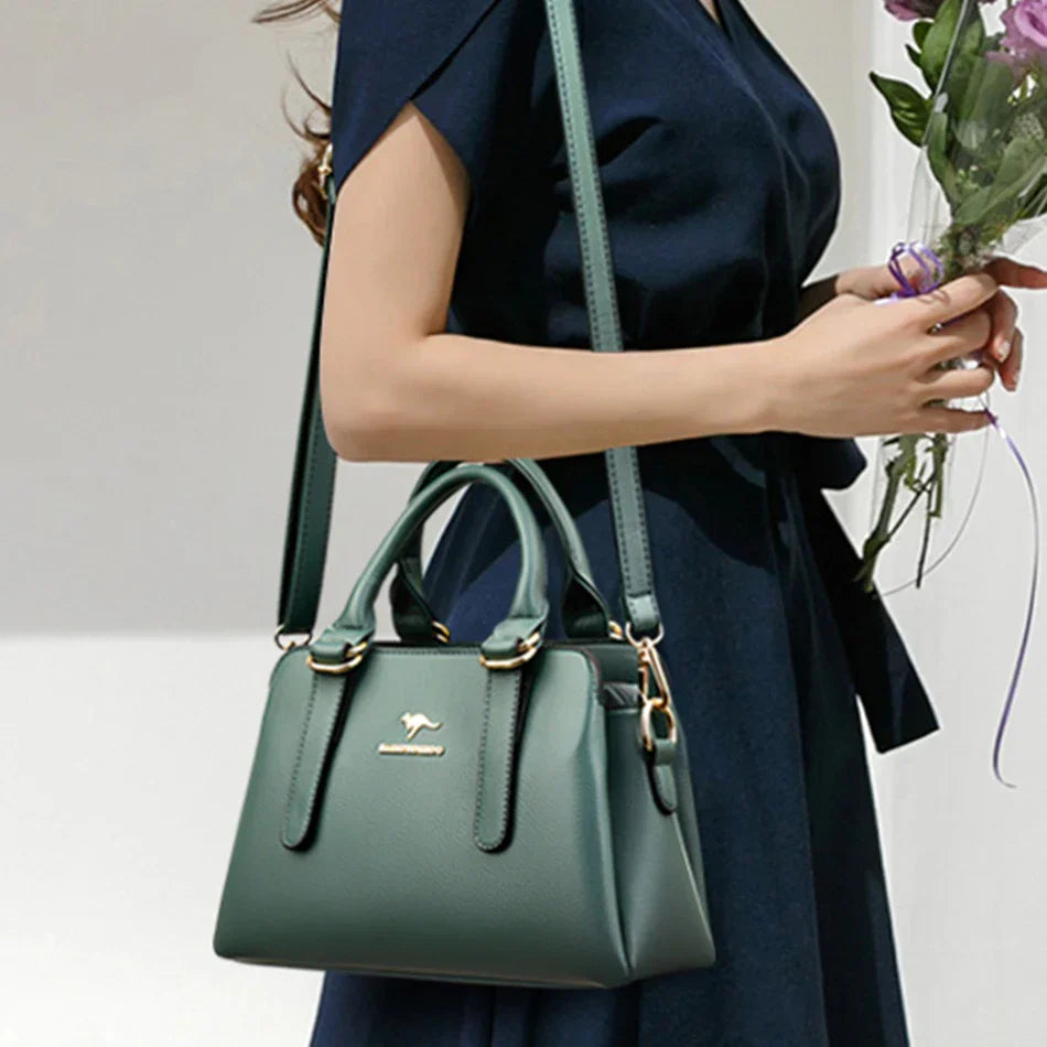 maria™ – burgundy handbag with double handles