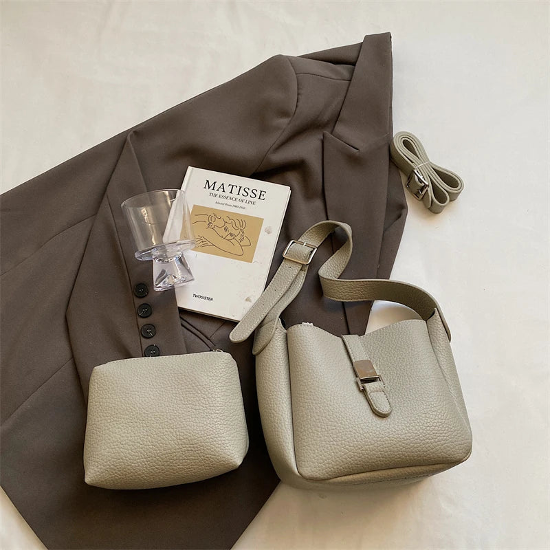 iris™ – modern bucket bag in leather look