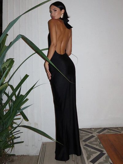 Rosea Halter Backless Maxi Dress