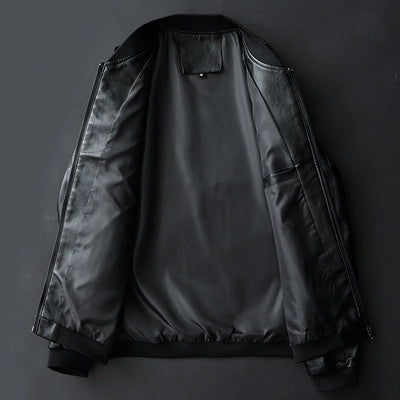 Emil™ Classic – Minimalist Leather Jacket with Smooth Finish