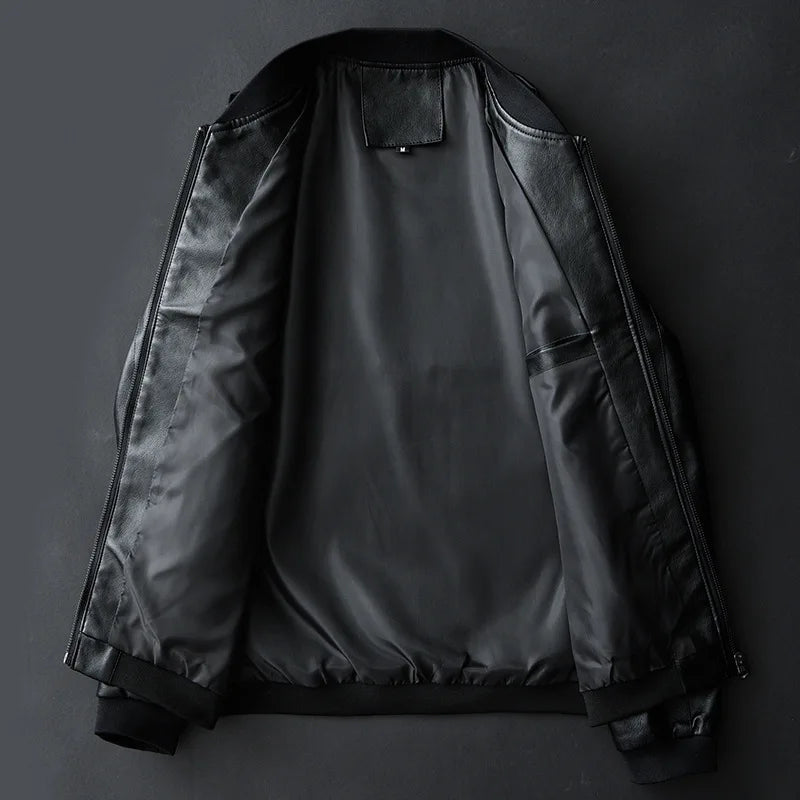 Emil™ Classic – Minimalist Leather Jacket with Smooth Finish
