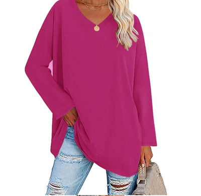 Oversized V-Neck Long Sleeve Sweater | Olsen & Olsen™