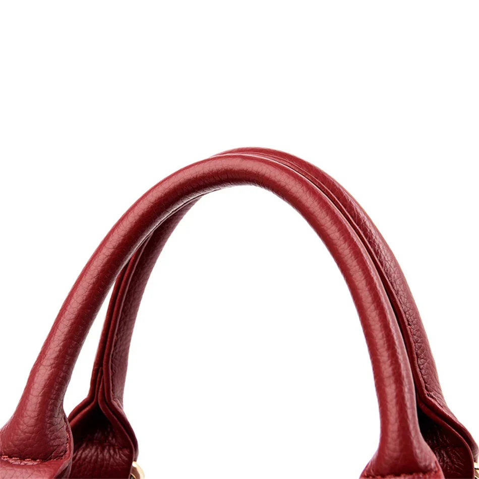 maria™ – burgundy handbag with double handles