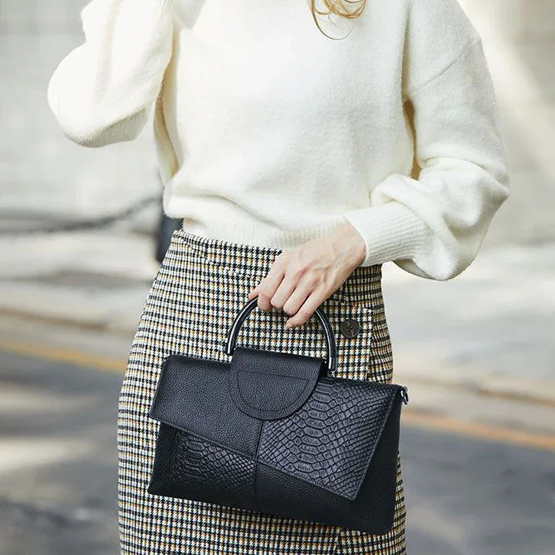celine™ – structured black handbag in leather look