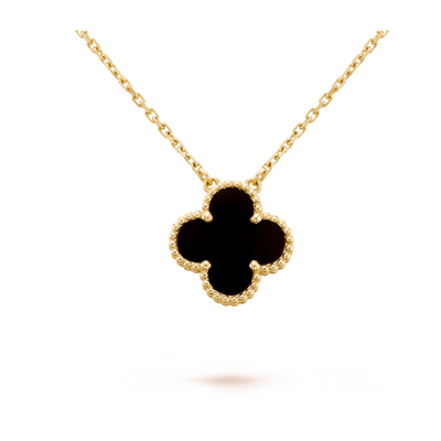 CLOVER LEAF NECKLACE | BLACK