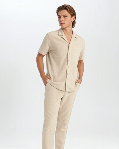 Waffle Shirt Beige - Sophie New York