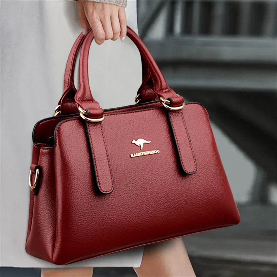 maria™ – burgundy handbag with double handles