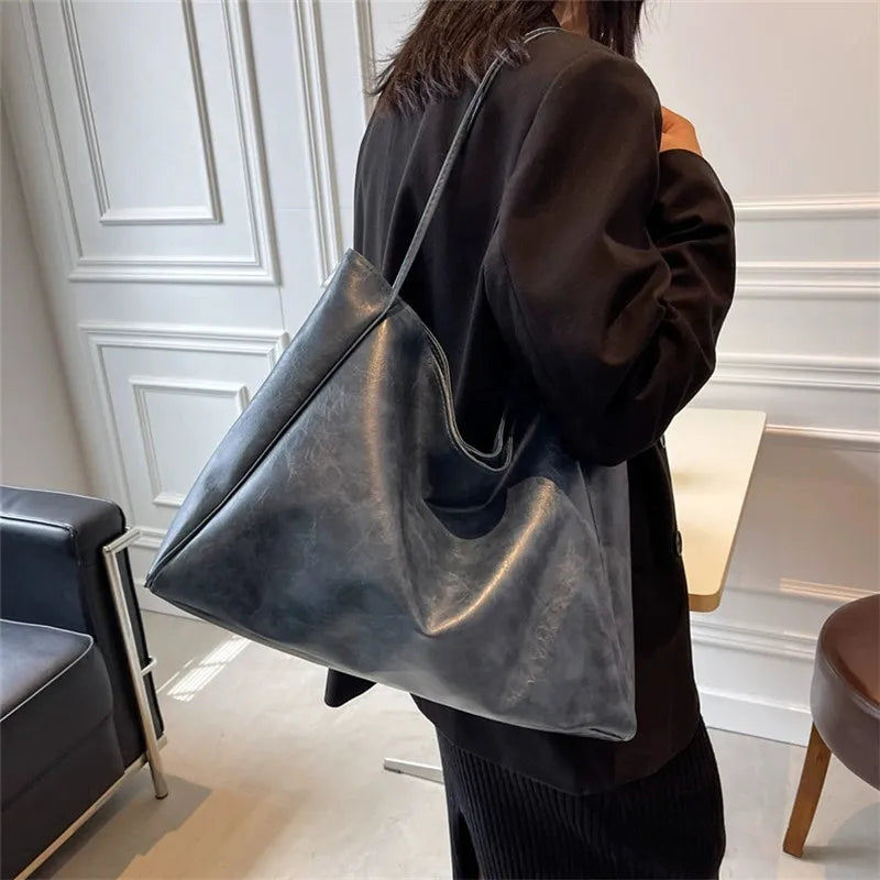 lisa™ – spacious brown tote bag in leather look