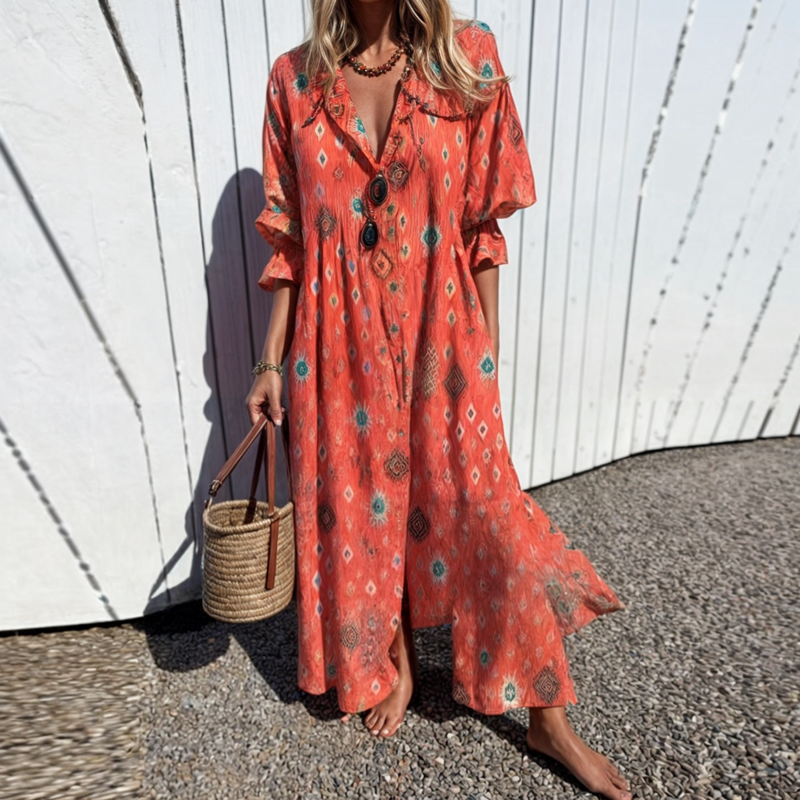 Odessa | Floral Maxi Dress with Buttons