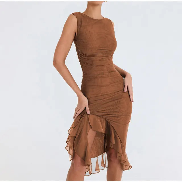 Rozz™ | Midi Dress with Ruffles