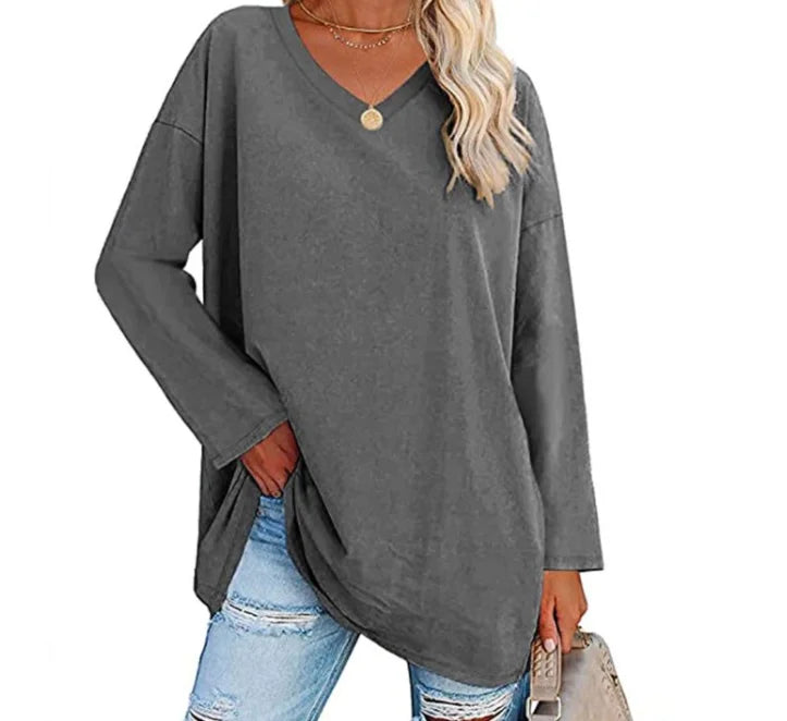 Oversized V-Neck Long Sleeve Sweater | Olsen & Olsen™