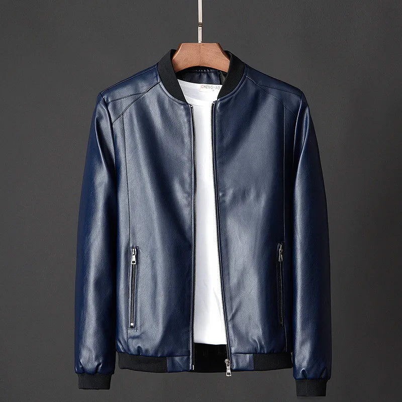 Emil™ Classic – Minimalist Leather Jacket with Smooth Finish