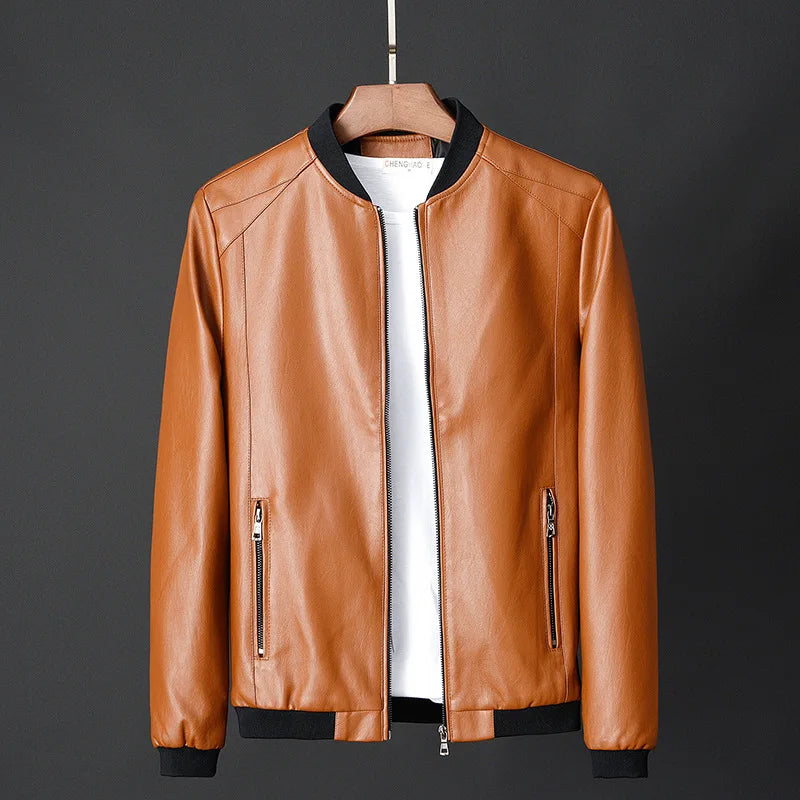 Emil™ Classic – Minimalist Leather Jacket with Smooth Finish