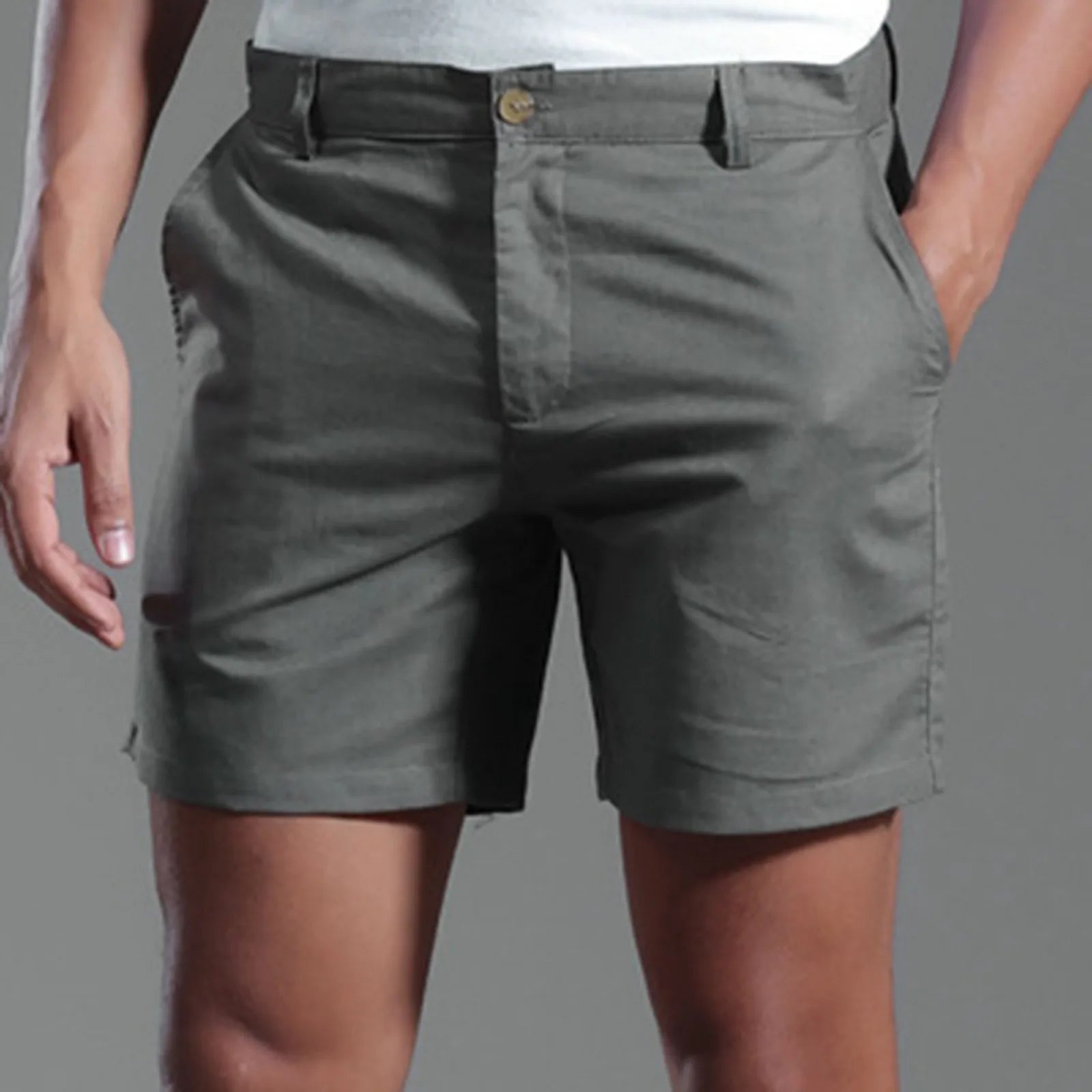BEACHSIDE LINEN SHORTS – SLIM FIT WITH BUTTON DETAIL