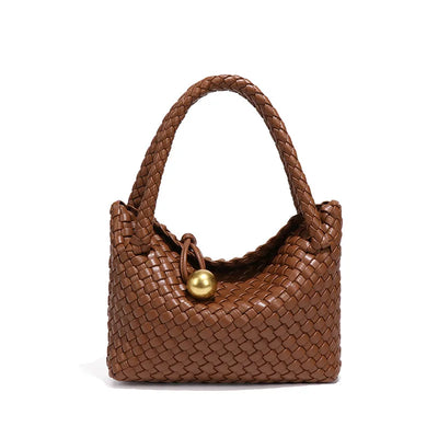 ASTRID™ | ELEGANT WOVEN LEATHER BAG WITH GOLD DETAIL