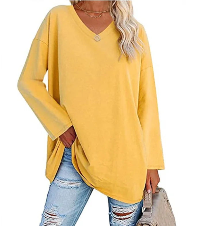 Oversized V-Neck Long Sleeve Sweater | Olsen & Olsen™