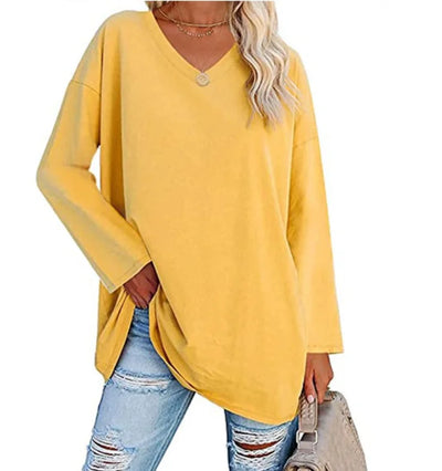 Oversized V-Neck Long Sleeve Sweater | Olsen & Olsen™