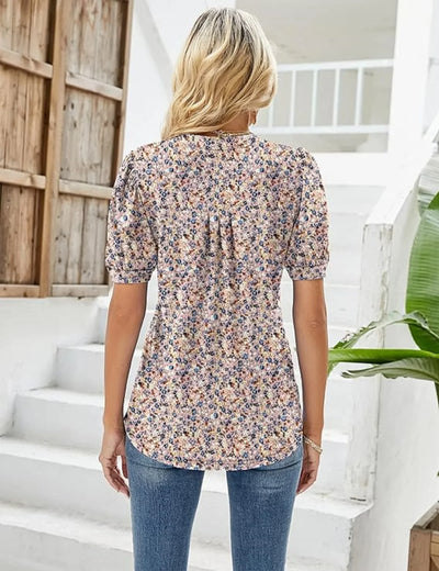 Flower Print Tunic with Puff Sleeves | Olsen & Olsen™