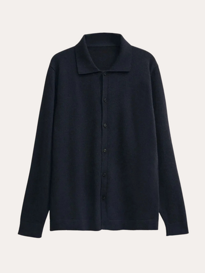 Cashwool Shirt Navy Blue - Sophie New York