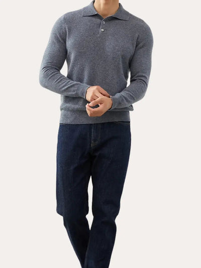 Cashmere Polo Classic - Gray - Sophie New York