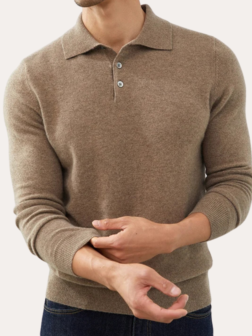 Classic Cashmere Polo - Light Brown - Sophie New York