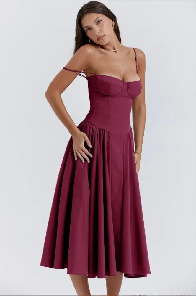 Omnia™ | Sleeveless Midi Dress with Corset Fit