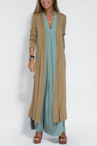 Leila™ | Elegant Long Dress + Free Matching Cardigan