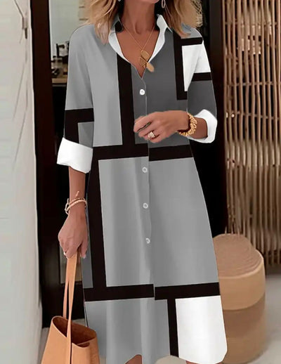 Margaritte | Shirt Dress with Geometric Print