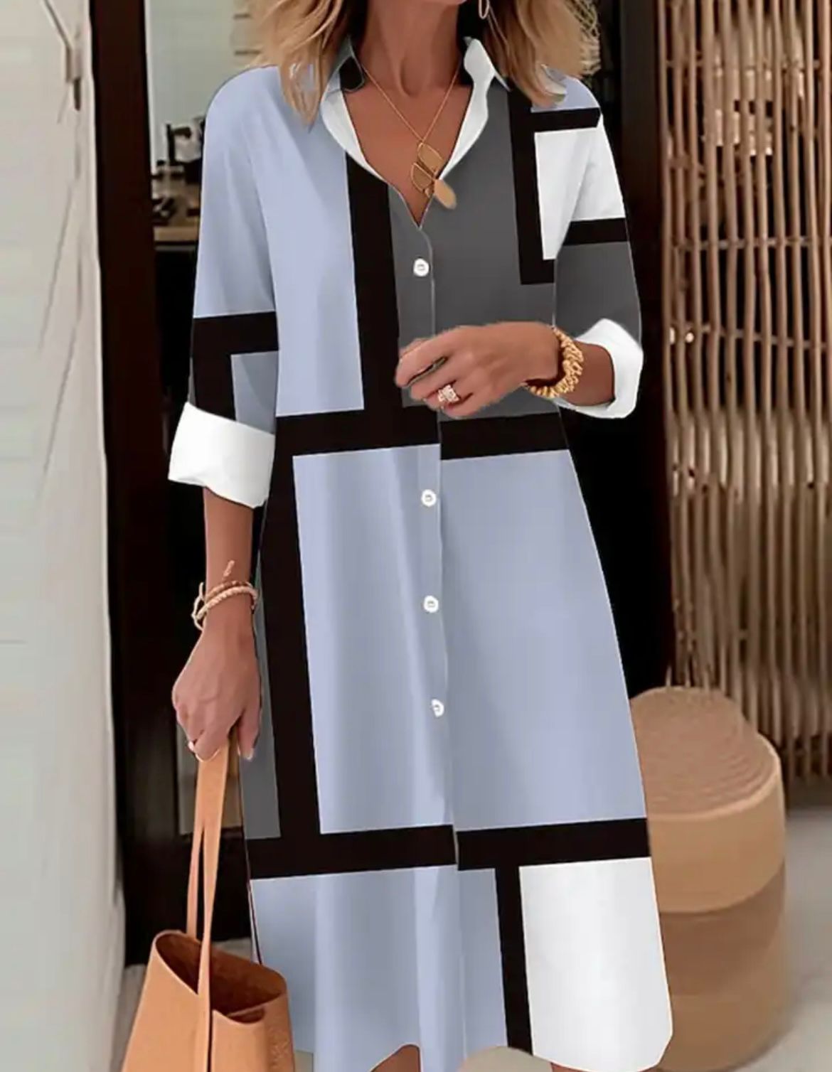 Margaritte | Shirt Dress with Geometric Print