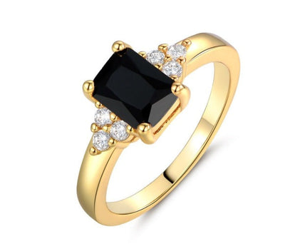 Sort Spinel Baguette Ring | Gold 14k