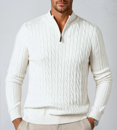 Cable Knit Zip Sweater