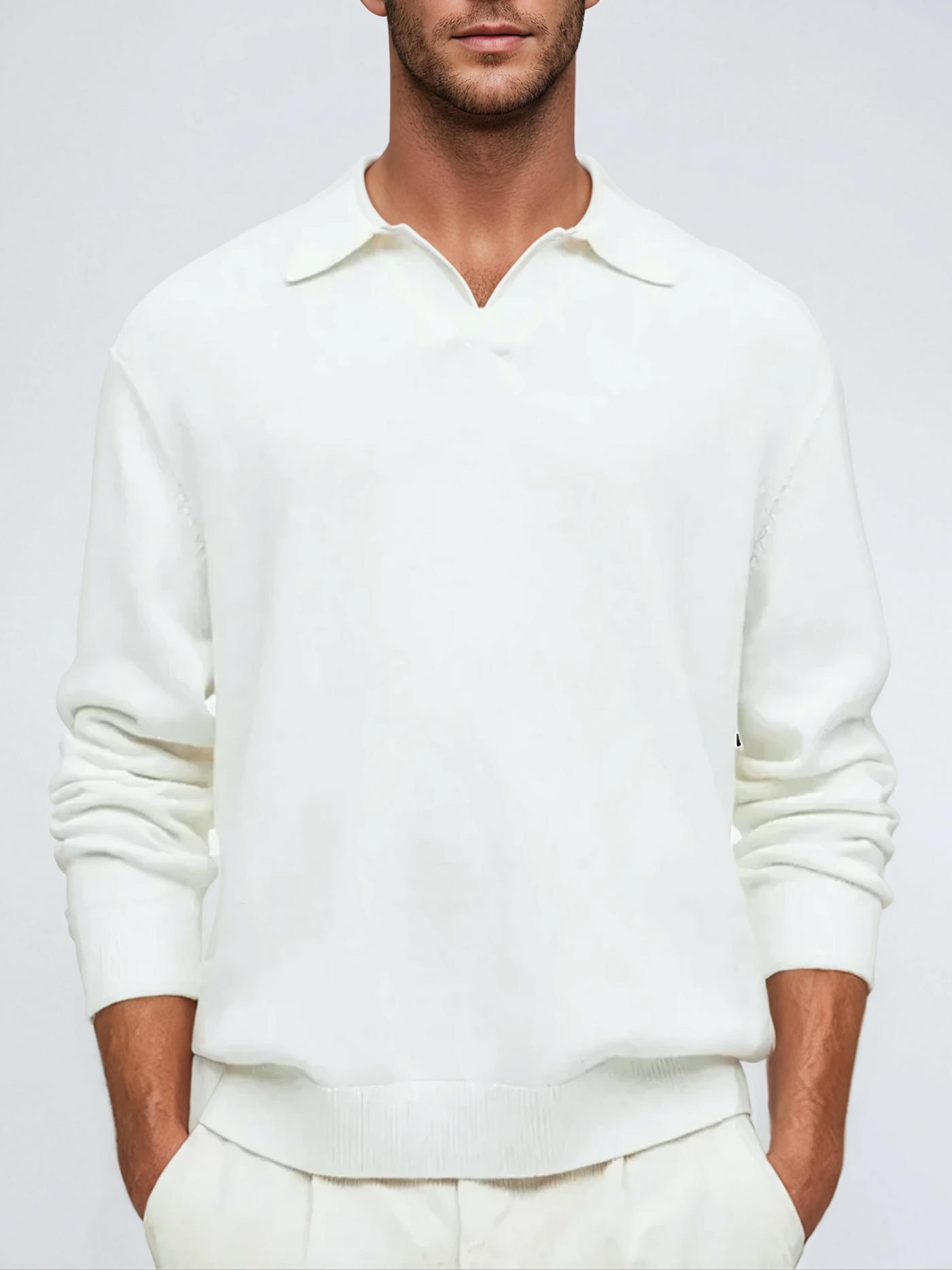 Wool Polo with Long Sleeves - Sophie New York